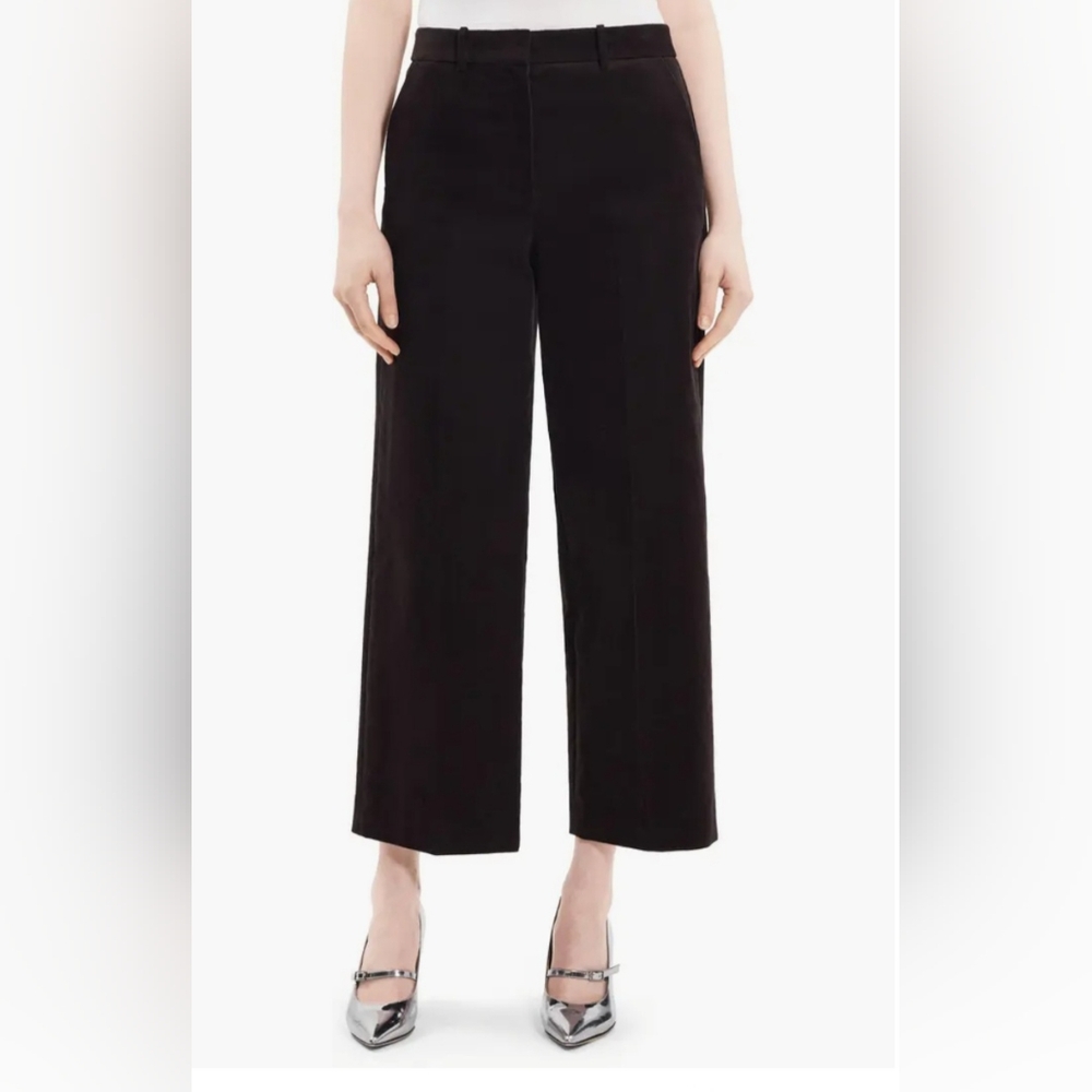 Theory Purple (Grape) Wide Leg Suede Pants 2